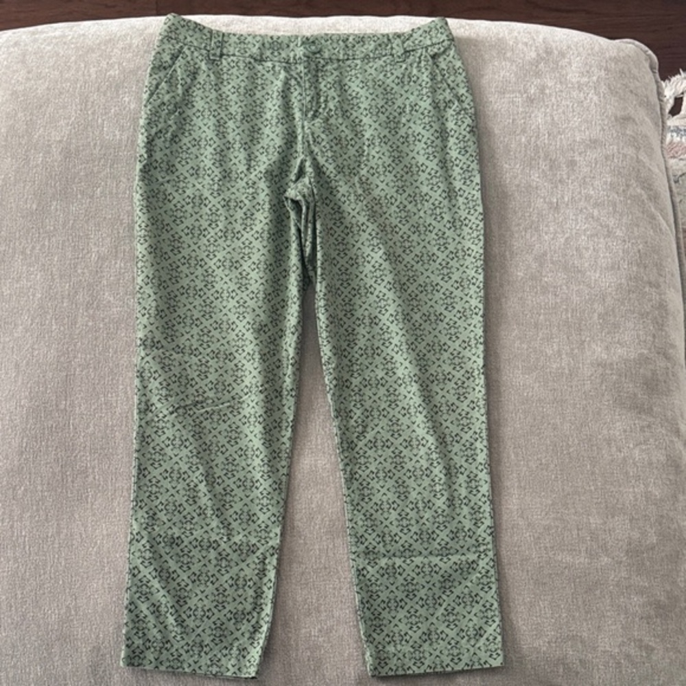 Women’s Patagonia Stretch All Wear Green Geo Print Patterned Capri Pants Size 6